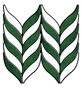 White and Green Chevron Peel and Stick Tile